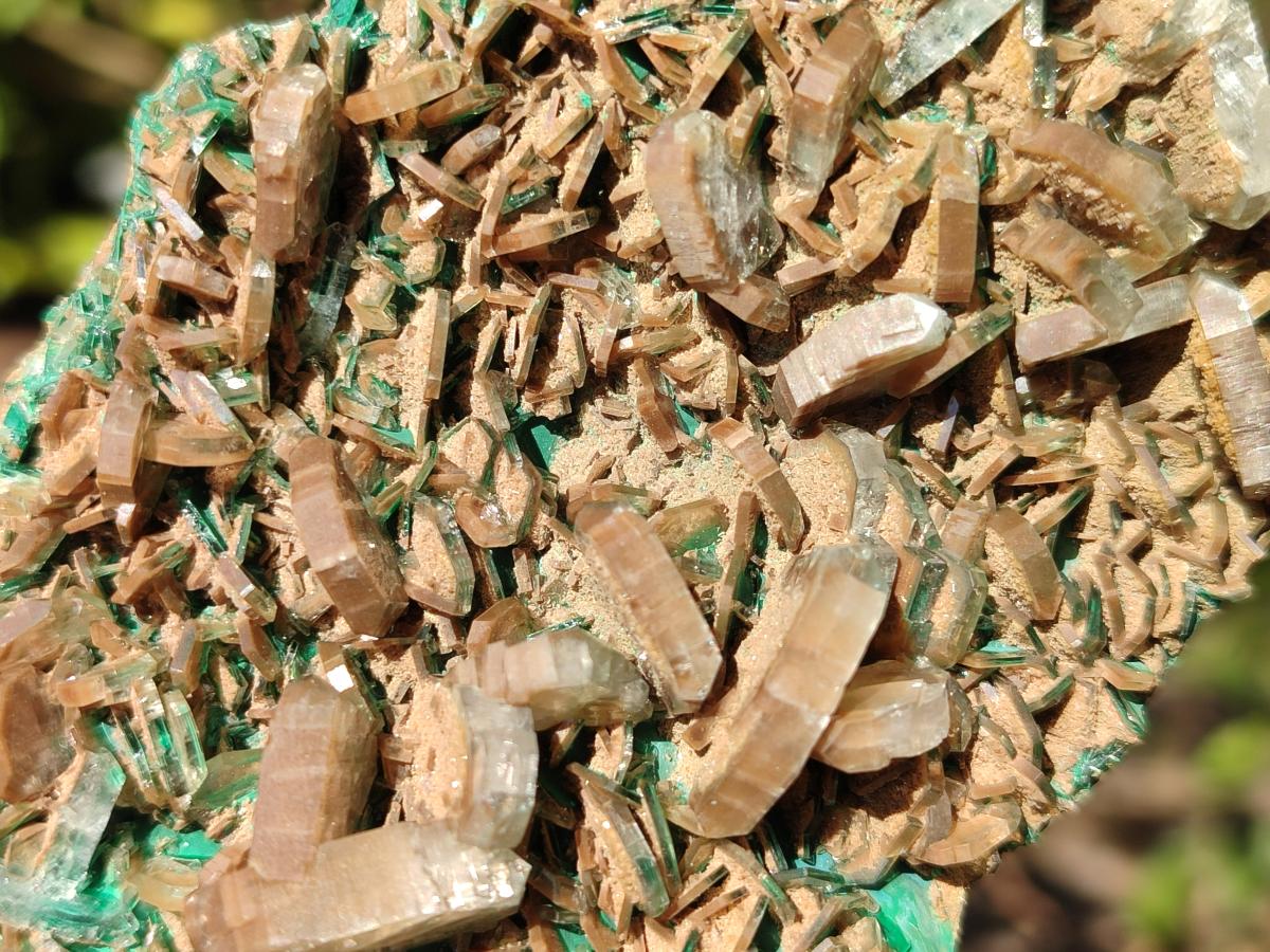 Natural Rare Bladed Barite Specimens with Malachite  x 2 From Shangulowé Mine, Congo - Toprock Gemstones and Minerals 
