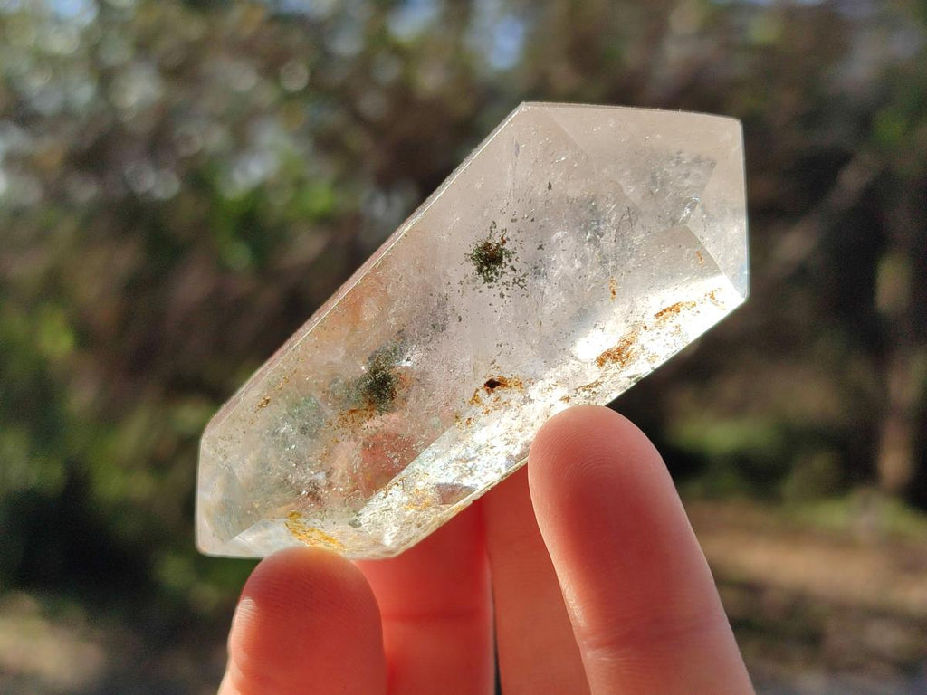 Polished Quartz Double Terminated Crystals with Inclusions x 12 From Madagascar - Toprock Gemstones and Minerals 