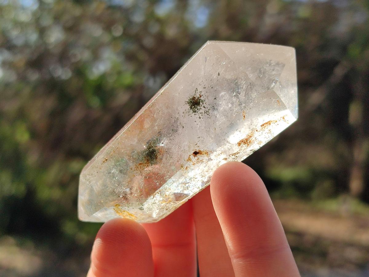 Polished Quartz Double Terminated Crystals with Inclusions x 12 From Madagascar - Toprock Gemstones and Minerals 