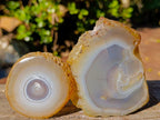 Polished Banded Agate Slices with Natural Edging x 12 From Madagascar - Toprock Gemstones and Minerals 