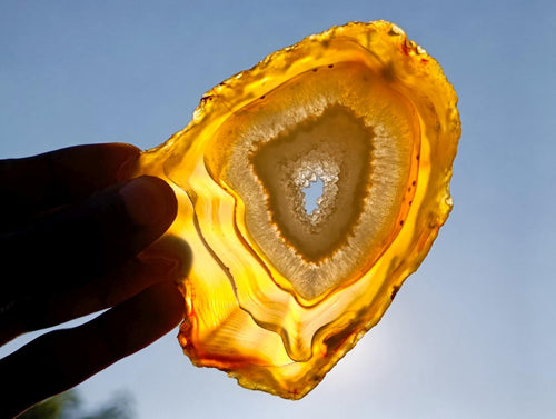 Polished Banded Agate Slices with Natural Edging x 12 From Madagascar - Toprock Gemstones and Minerals 