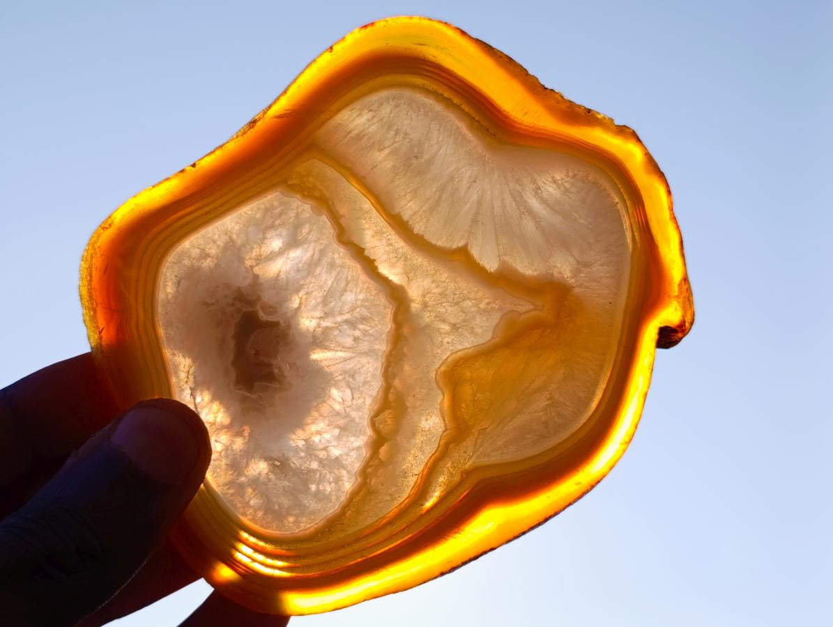 Polished Banded Agate Slices with Natural Edging x 12 From Madagascar - Toprock Gemstones and Minerals 