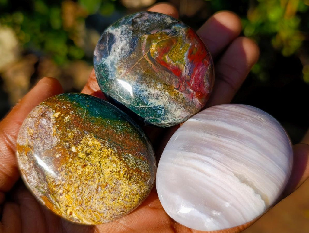 Polished Ocean Jasper Palm Stones x 24 From Northwest Coast, Madagascar - Toprock Gemstones and Minerals 