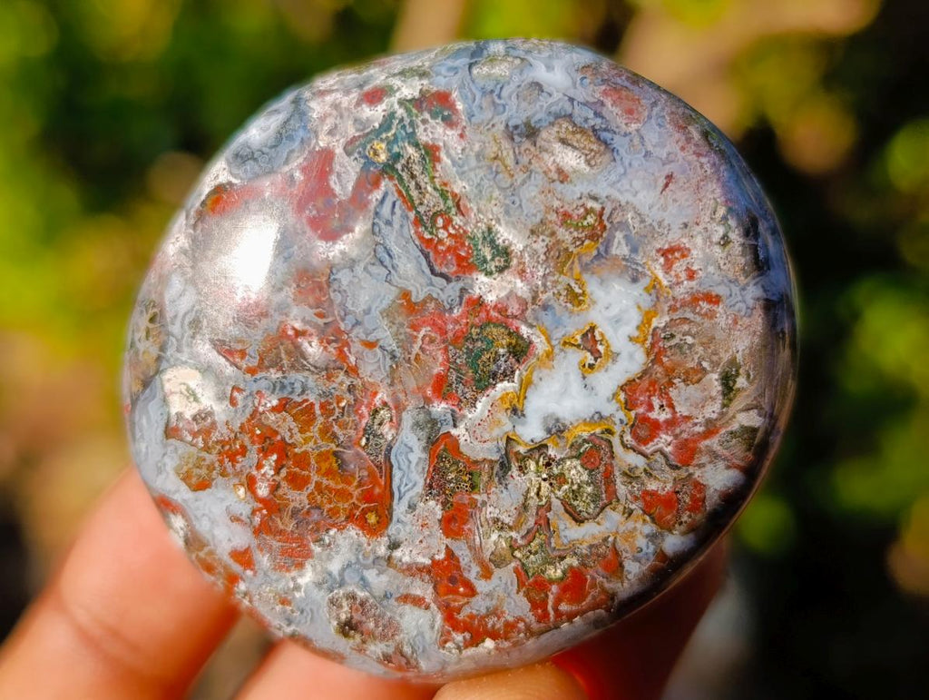 Polished Ocean Jasper Palm Stones x 24 From Northwest Coast, Madagascar - Toprock Gemstones and Minerals 