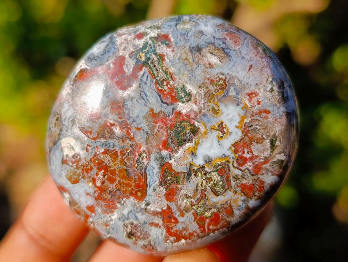 Polished Ocean Jasper Palm Stones x 24 From Northwest Coast, Madagascar - Toprock Gemstones and Minerals 