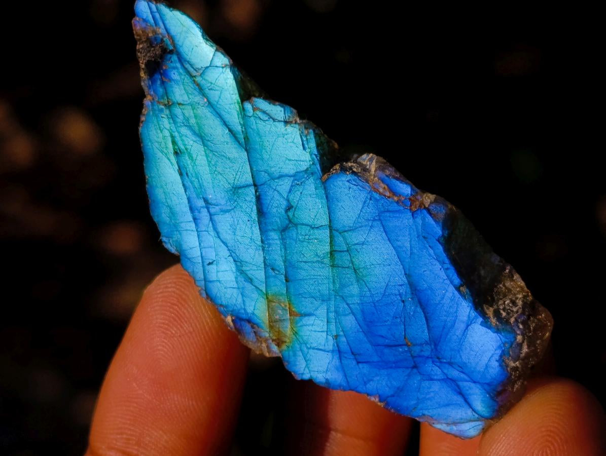 Polished One Side Labradorite Slices x 70 From Madagascar - Toprock Gemstones and Minerals 