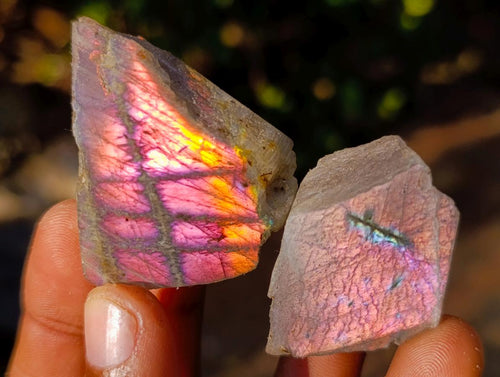 Polished One Side Labradorite Slices x 70 From Madagascar - Toprock Gemstones and Minerals 