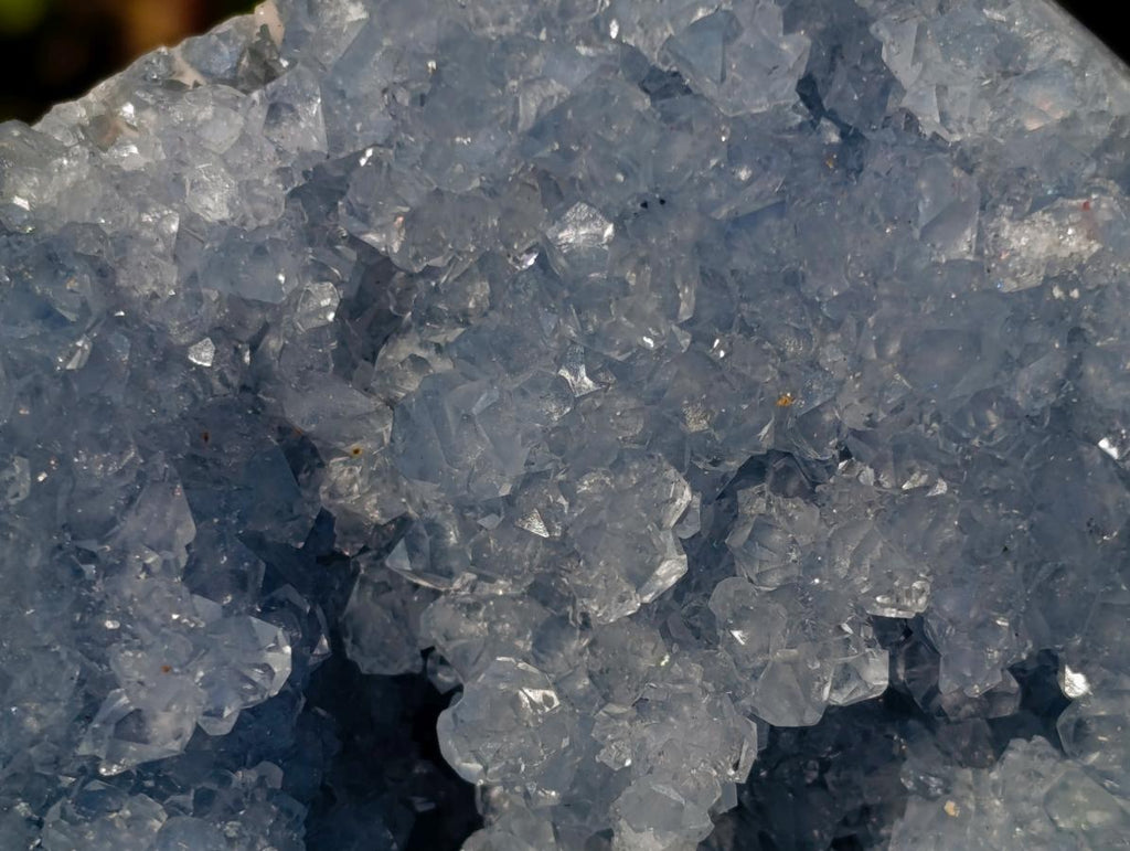 Polished Blue Celestite Geode Standing Display Pieces x 2 From Sakoany, Madagascar - Toprock Gemstones and Minerals 