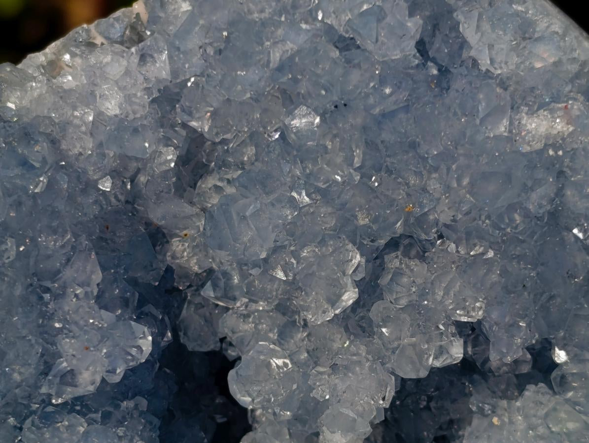 Polished Blue Celestite Geode Standing Display Pieces x 2 From Sakoany, Madagascar - Toprock Gemstones and Minerals 