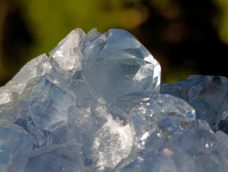 Polished Blue Celestite Geode Standing Display Pieces x 2 From Sakoany, Madagascar - Toprock Gemstones and Minerals 