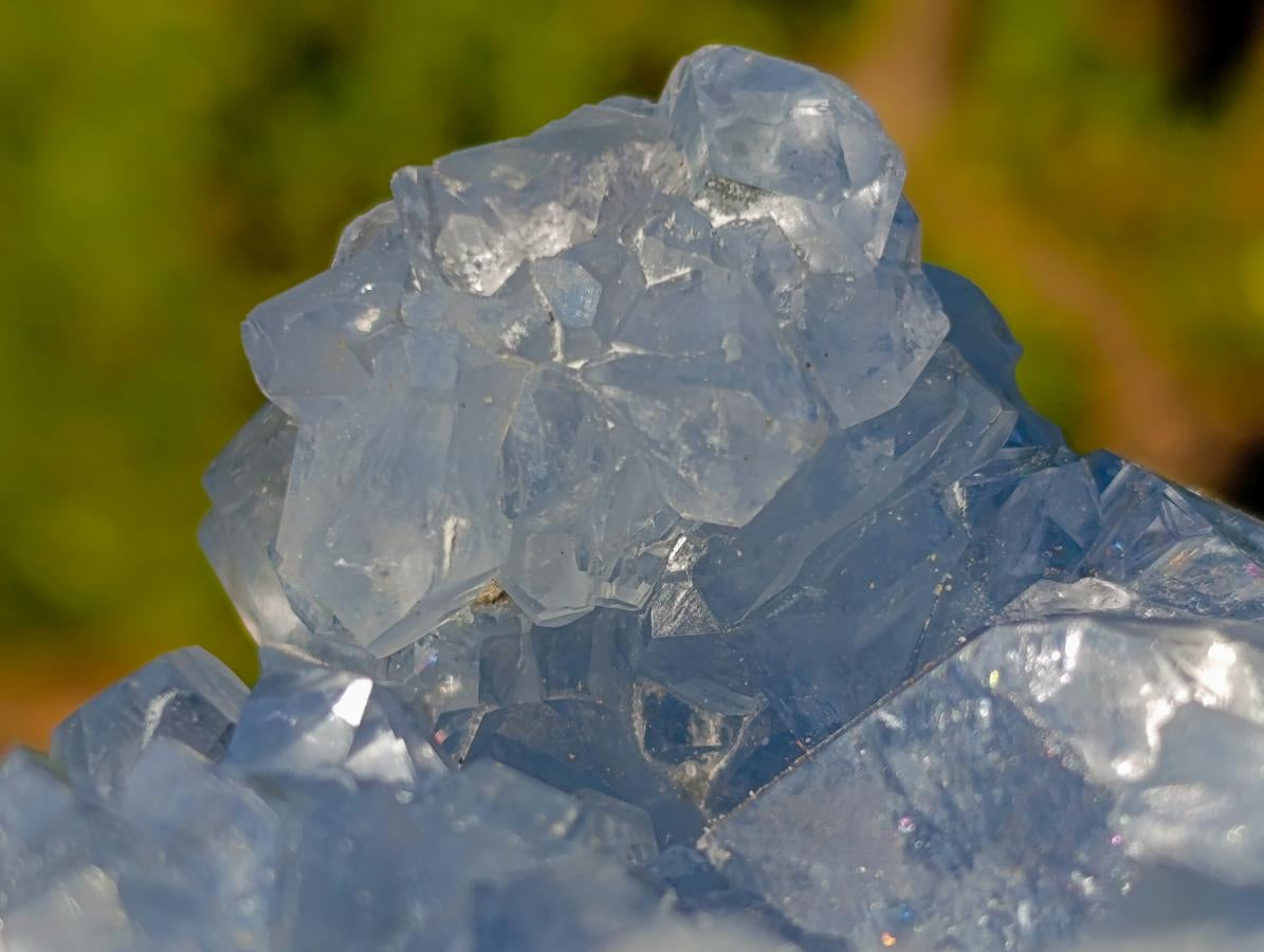 Polished Blue Celestite Geode Standing Display Pieces x 2 From Sakoany, Madagascar - Toprock Gemstones and Minerals 