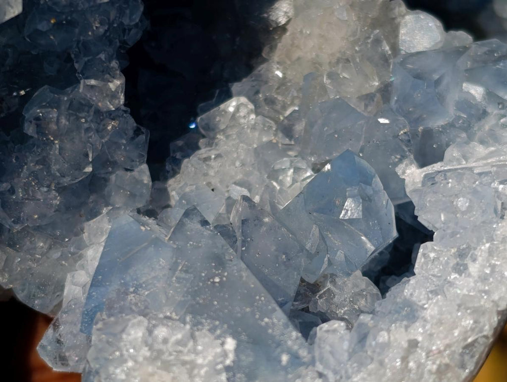Polished Blue Celestite Geode Standing Display Pieces x 2 From Sakoany, Madagascar - Toprock Gemstones and Minerals 