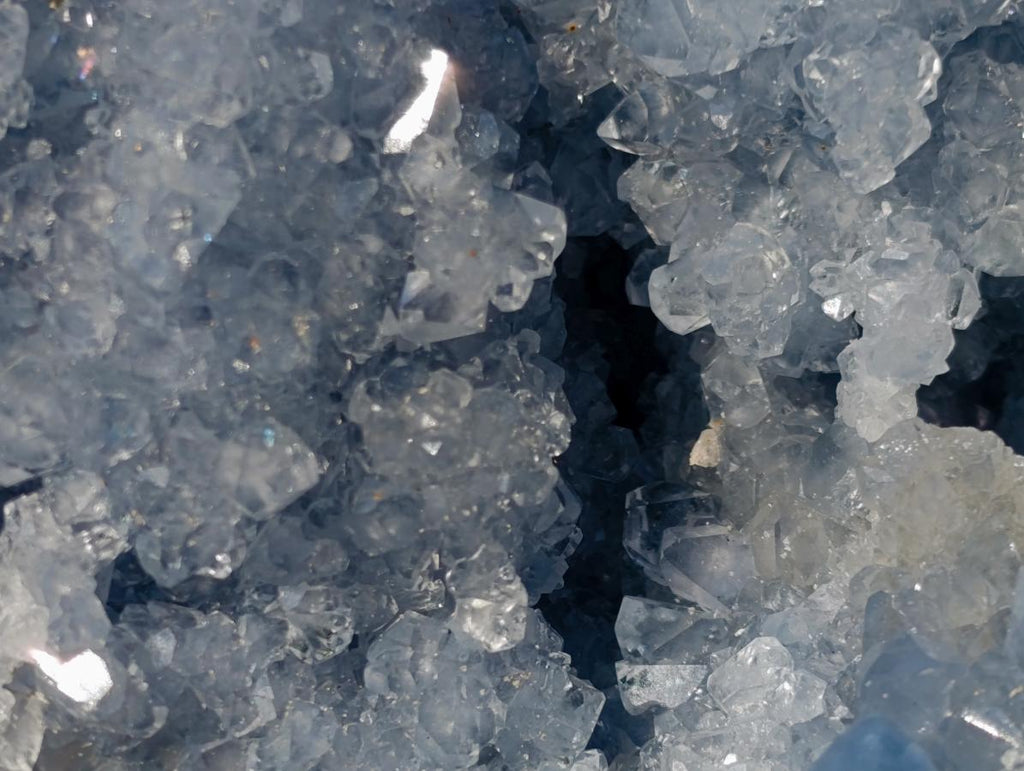 Polished Blue Celestite Geode Standing Display Pieces x 2 From Sakoany, Madagascar - Toprock Gemstones and Minerals 