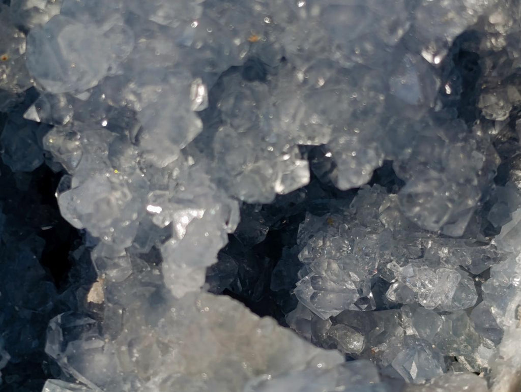 Polished Blue Celestite Geode Standing Display Pieces x 2 From Sakoany, Madagascar - Toprock Gemstones and Minerals 