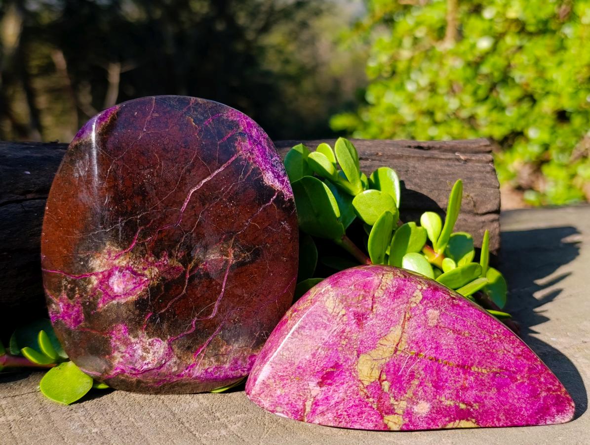 Polished Stichtite Free Forms x 4 From Barberton, South Africa - Toprock Gemstones and Minerals 