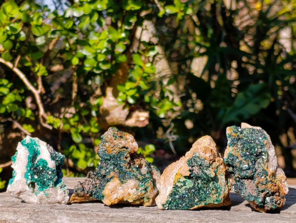 Natural Crystalline Malachite Specimens x 4 From Tenke Fungurume, Congo - Toprock Gemstones and Minerals 