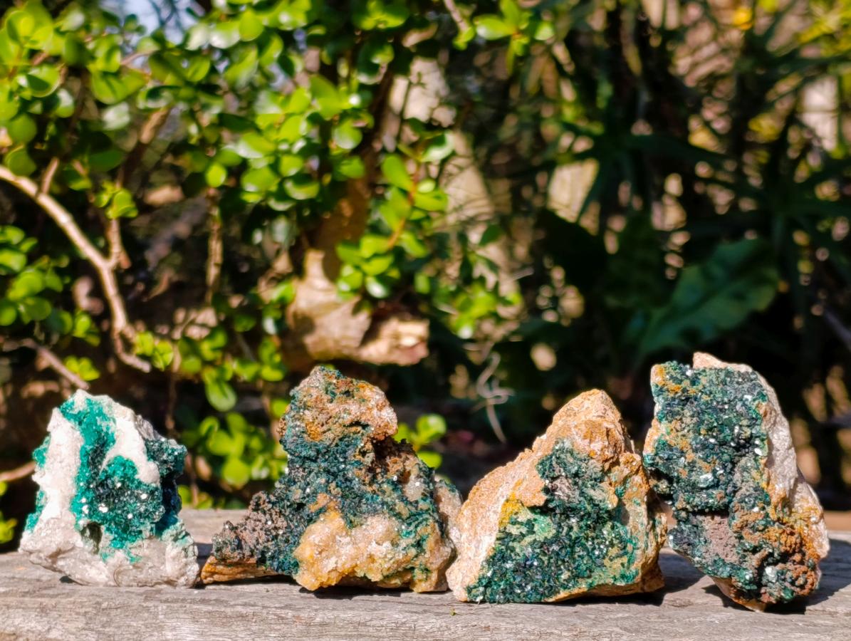 Natural Crystalline Malachite Specimens x 4 From Tenke Fungurume, Congo - Toprock Gemstones and Minerals 