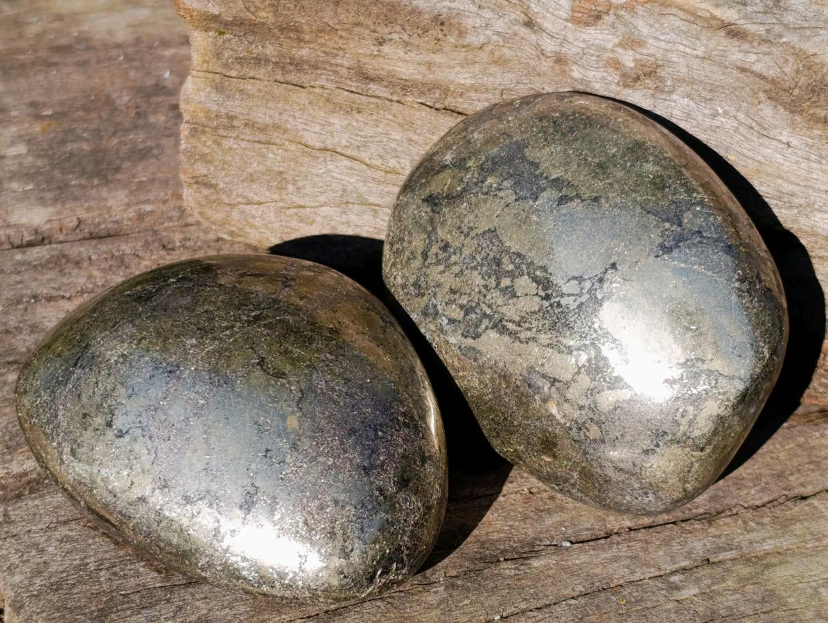Polished Basalt Pharaoh Stone Galets x 6 From Iron Duke Mine, Zimbabwe - Toprock Gemstones and Minerals 