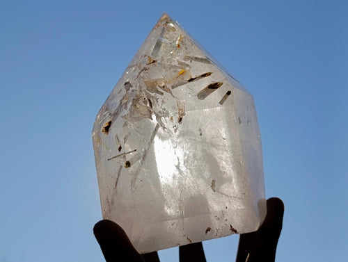 Polished Large Quartz Crystal with Inclusions x 1 From Madagascar - Toprock Gemstones and Minerals 