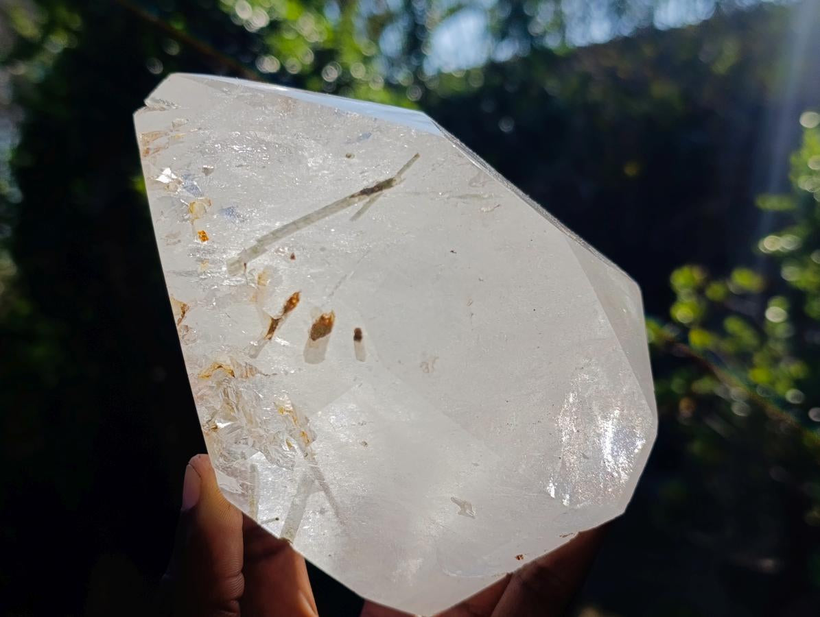 Polished Large Quartz Crystal with Inclusions x 1 From Madagascar - Toprock Gemstones and Minerals 