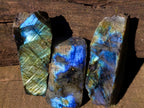 Polished One Side Labradorite Slices x 35 From Madagascar - Toprock Gemstones and Minerals 