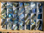 Polished One Side Labradorite Slices x 35 From Madagascar - Toprock Gemstones and Minerals 
