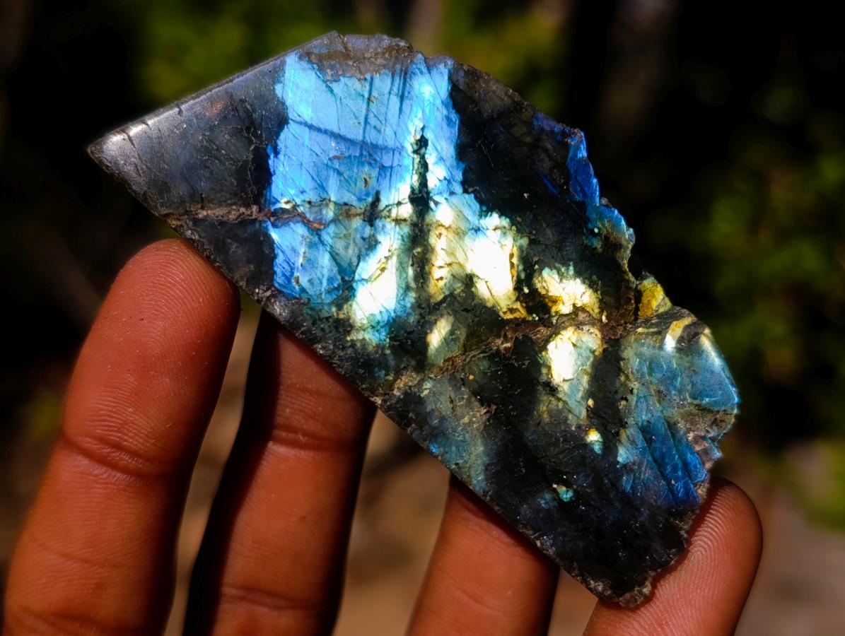 Polished One Side Labradorite Slices x 35 From Madagascar - Toprock Gemstones and Minerals 