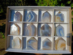 Polished Banded Agate House Shaped Slices x 12 From Madagascar - Toprock Gemstones and Minerals 