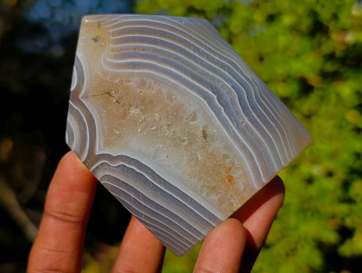 Polished Banded Agate House Shaped Slices x 12 From Madagascar - Toprock Gemstones and Minerals 