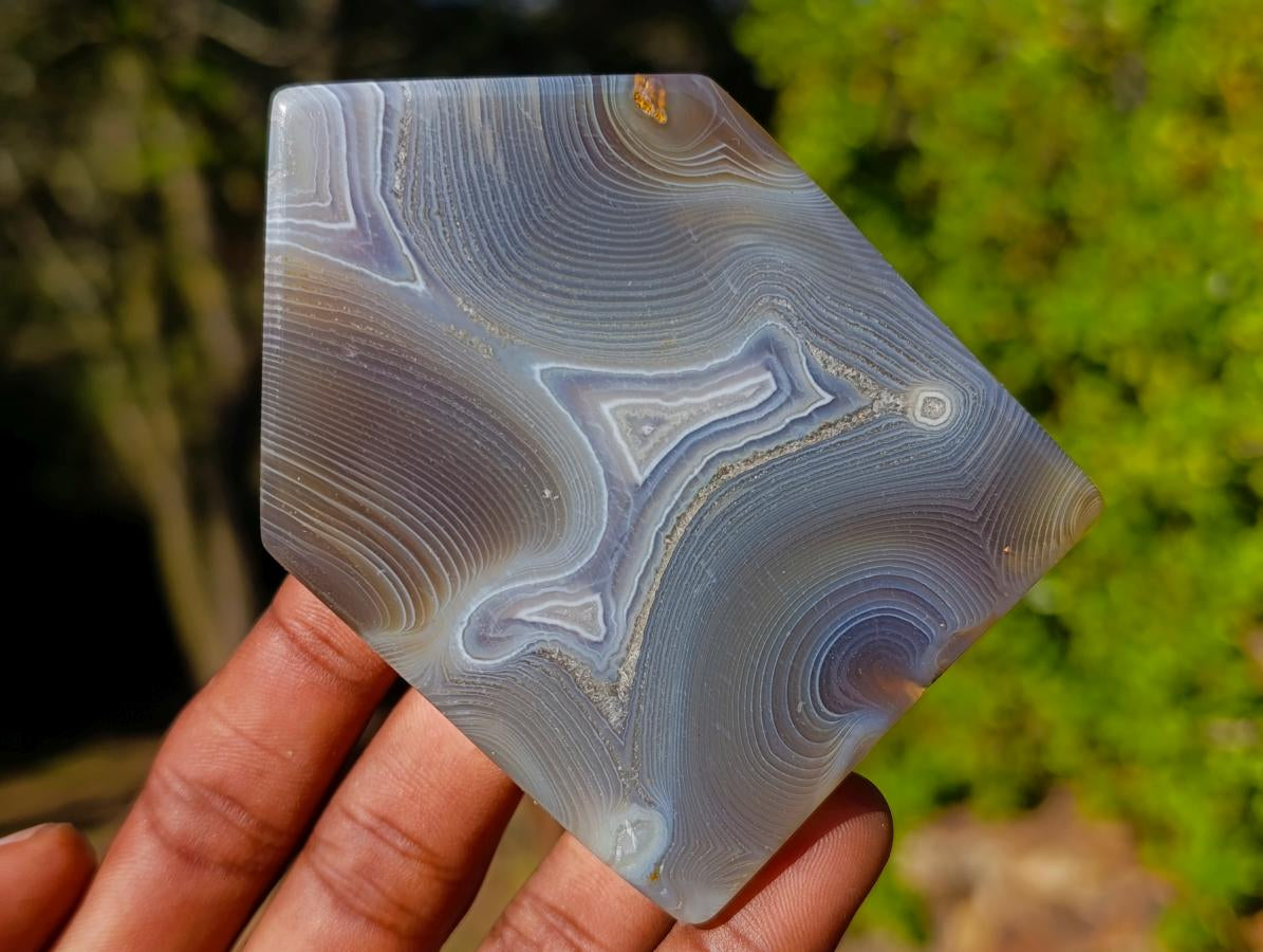 Polished Banded Agate House Shaped Slices x 12 From Madagascar - Toprock Gemstones and Minerals 