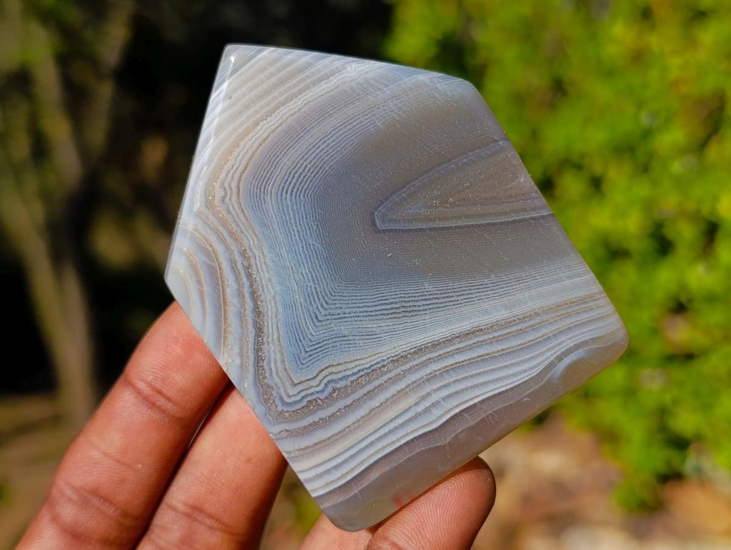 Polished Banded Agate House Shaped Slices x 12 From Madagascar - Toprock Gemstones and Minerals 