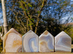 Polished Banded Agate House Shaped Slices x 12 From Madagascar - Toprock Gemstones and Minerals 