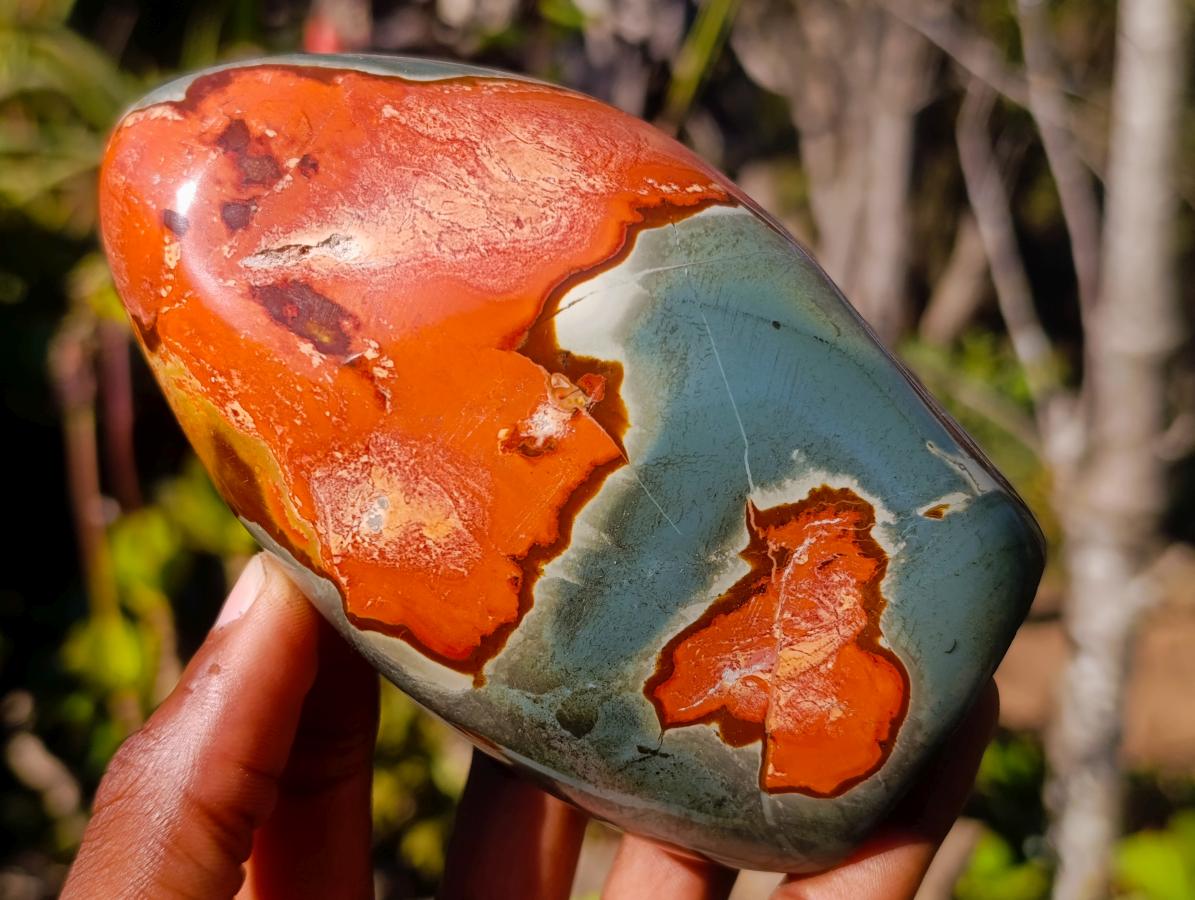Polished Polychrome Jasper Standing Display Pieces and Spheres x 6 From NW Coast, Madagascar - Toprock Gemstones and Minerals 