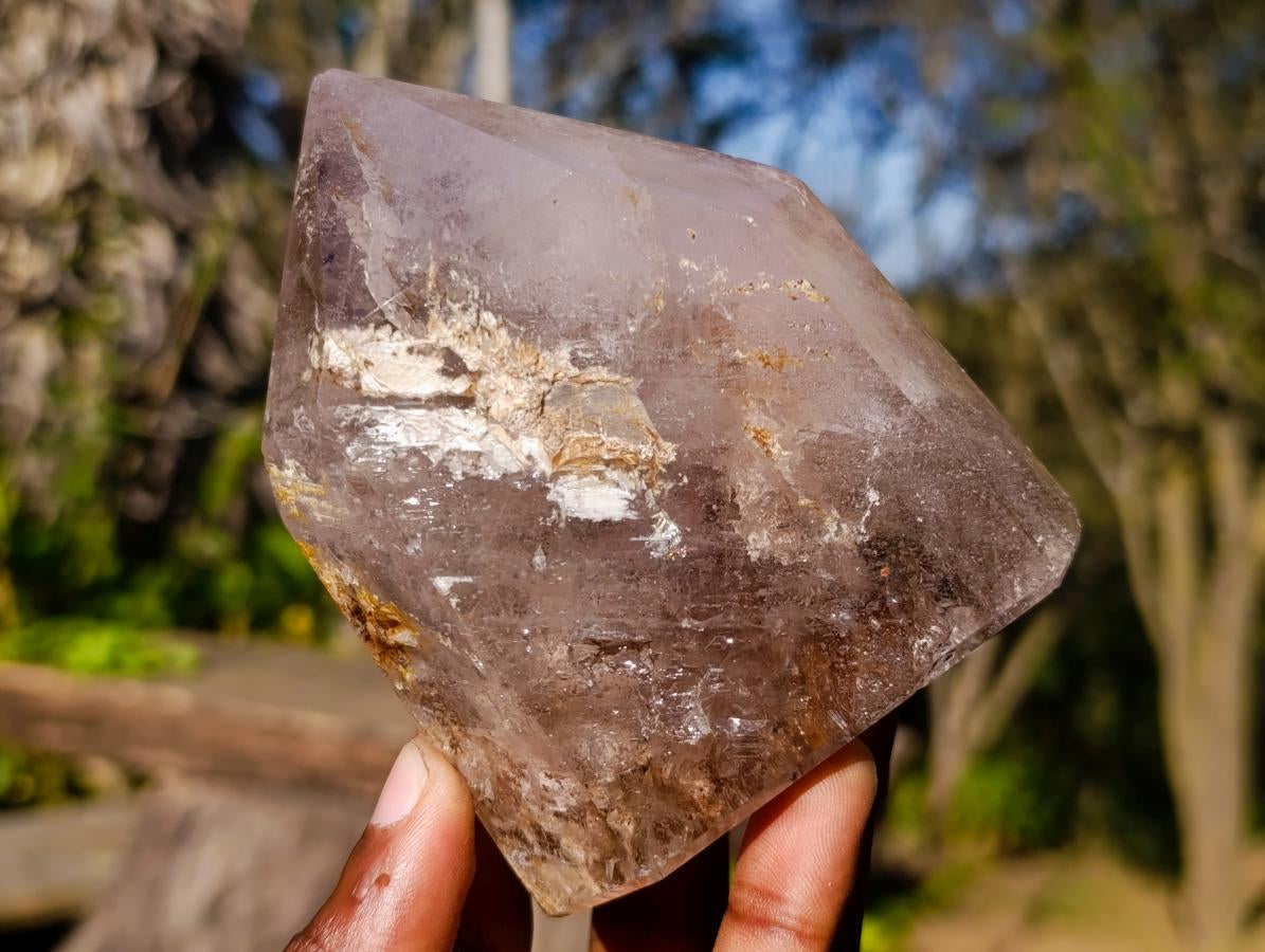Polished Smokey Amethyst Quartz Crystals x 2 From Madagascar - Toprock Gemstones and Minerals 