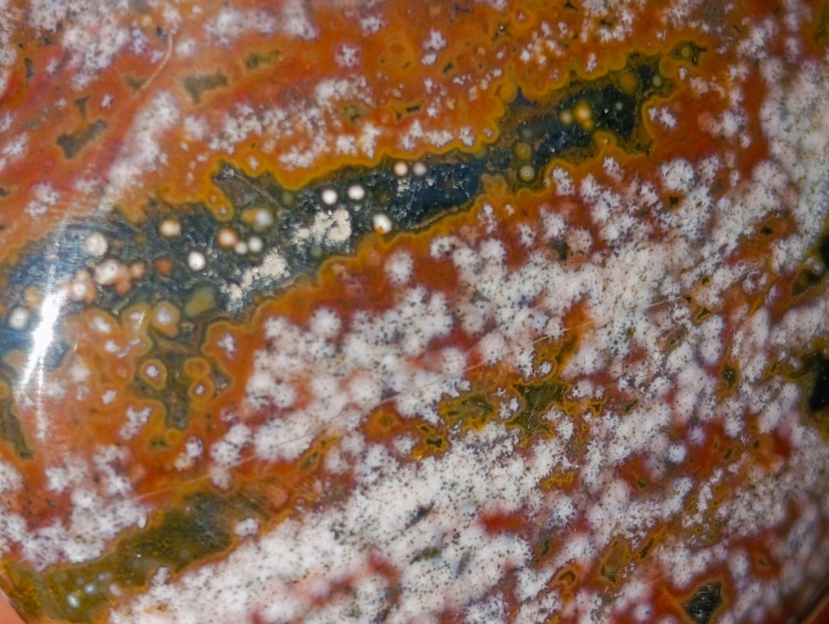 Polished Ocean Jasper Hearts x 6 From Northwest Coast, Madagascar - Toprock Gemstones and Minerals 