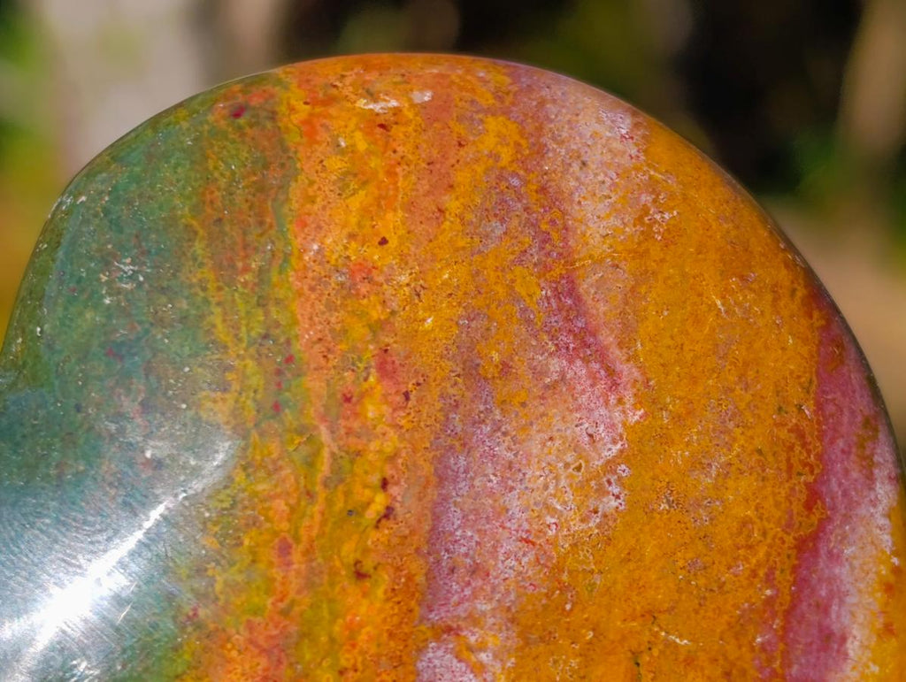 Polished Ocean Jasper Hearts x 6 From Northwest Coast, Madagascar - Toprock Gemstones and Minerals 