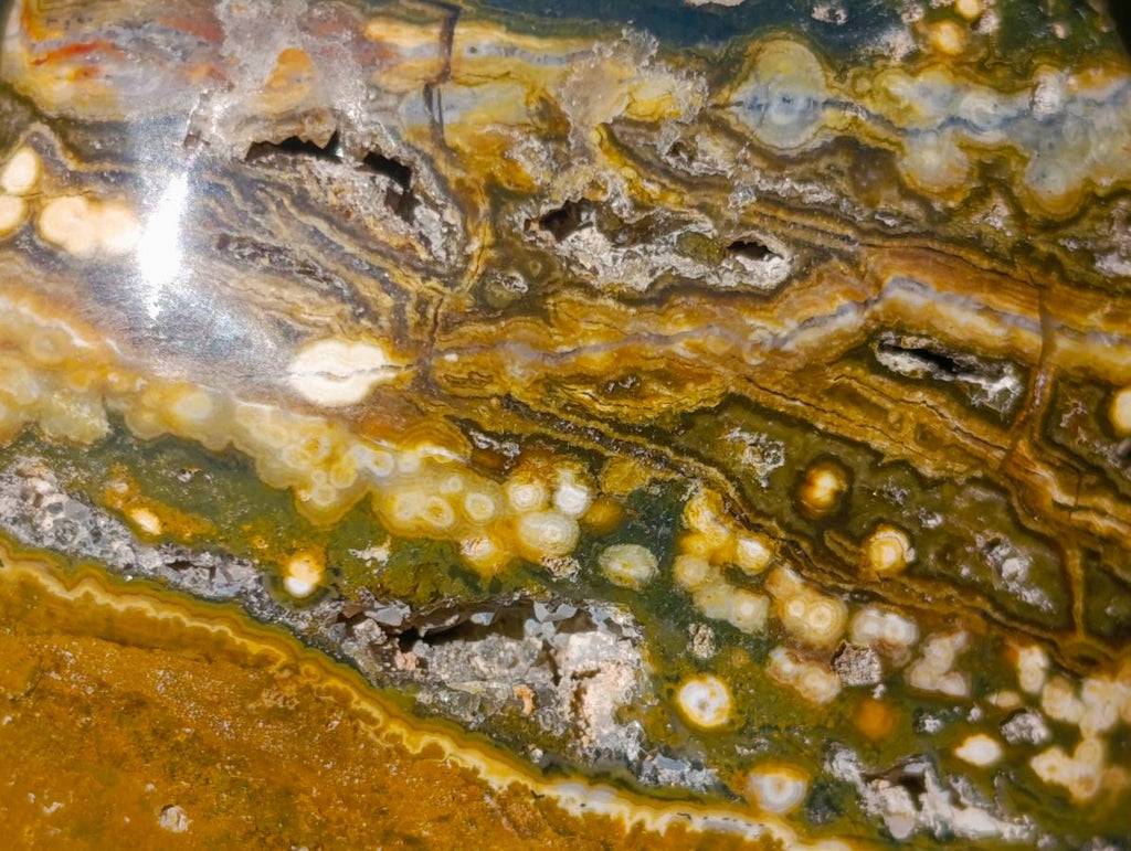Polished Ocean Jasper Hearts x 6 From Northwest Coast, Madagascar - Toprock Gemstones and Minerals 