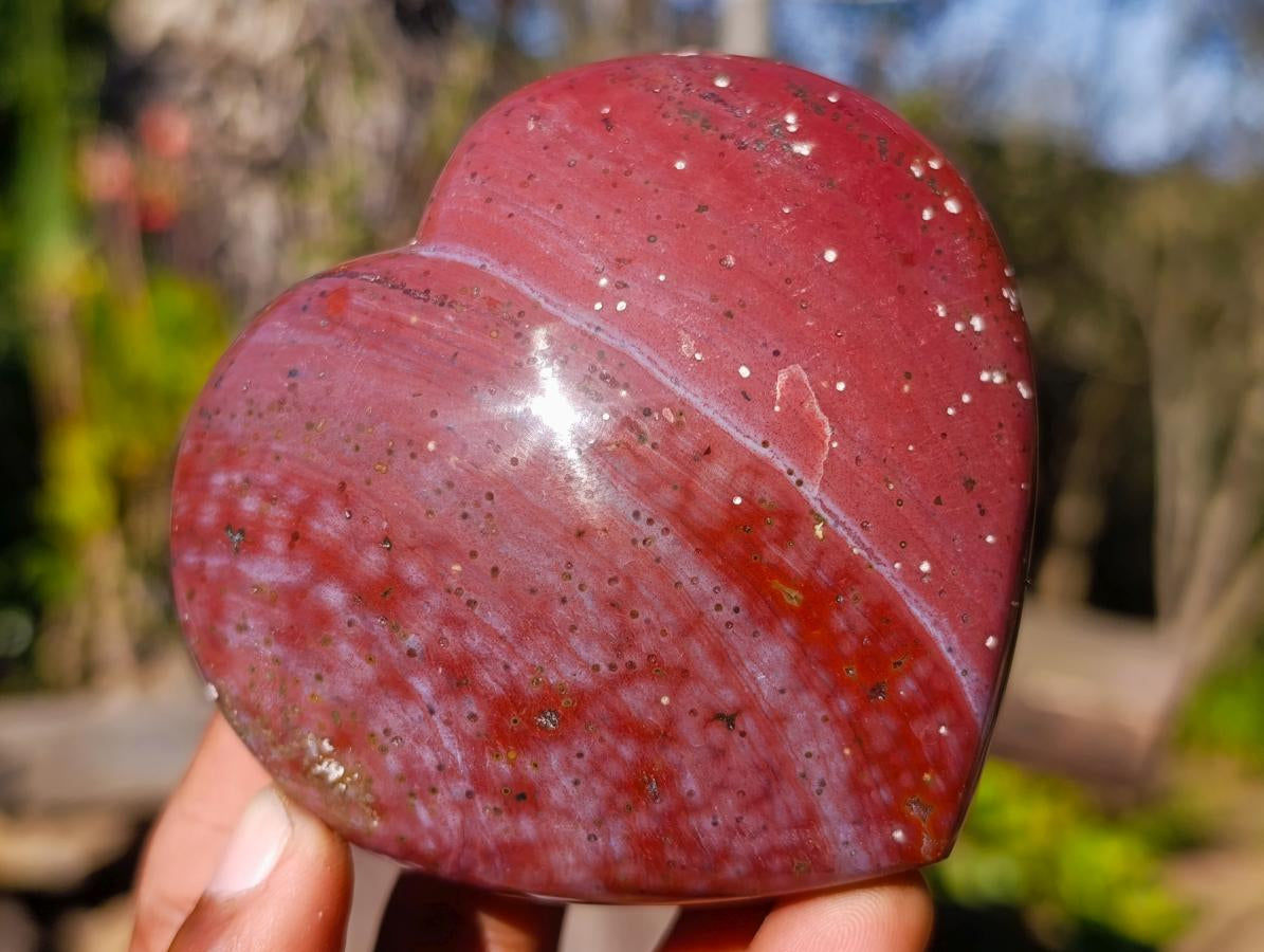 Polished Ocean Jasper Hearts x 6 From Northwest Coast, Madagascar - Toprock Gemstones and Minerals 