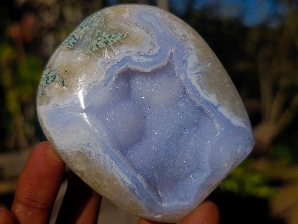 Polished Blue Lace Agate Standing Display Pieces and Free Forms x 6 From Nsanje, Malawi - Toprock Gemstones and Minerals 