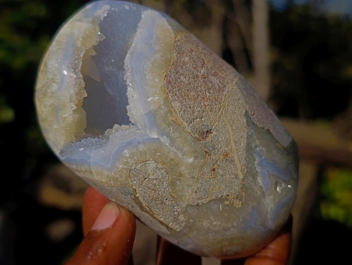 Polished Blue Lace Agate Standing Display Pieces and Free Forms x 6 From Nsanje, Malawi - Toprock Gemstones and Minerals 