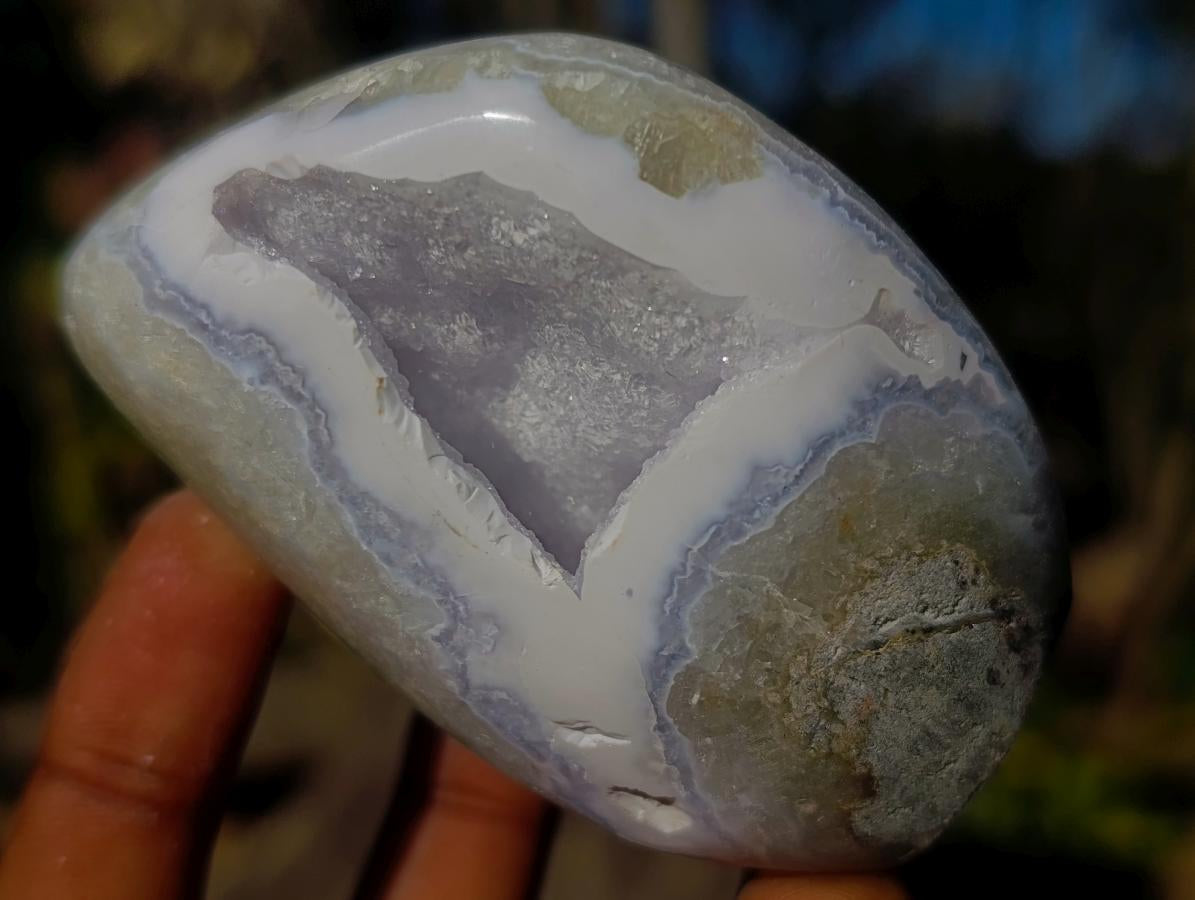 Polished Blue Lace Agate Standing Display Pieces and Free Forms x 6 From Nsanje, Malawi - Toprock Gemstones and Minerals 