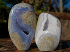 Polished Blue Lace Agate Standing Display Pieces and Free Forms x 6 From Nsanje, Malawi - Toprock Gemstones and Minerals 
