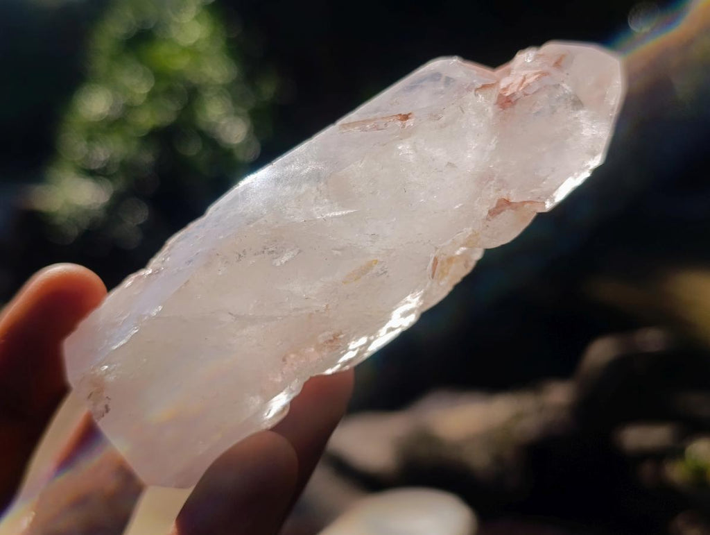 Polished Elestial Girasol Quartz Crystals x 12 From Madagascar - Toprock Gemstones and Minerals 