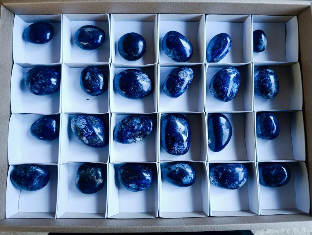Polished Dumortierite Galets x 24 From Madagascar - Toprock Gemstones and Minerals 