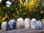 Polished Banded Agate Standing Display Pieces x 6 From Madagascar - Toprock Gemstones and Minerals 