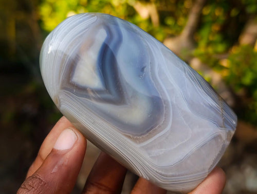 Polished Banded Agate Standing Display Pieces x 6 From Madagascar - Toprock Gemstones and Minerals 