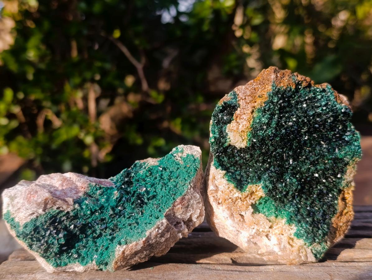 Natural Crystalline Malachite Specimens x 4 From Tenke Fungurume, Congo