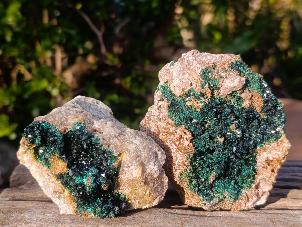 Natural Crystalline Malachite Specimens x 4 From Tenke Fungurume, Congo