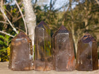 Polished Smokey Quartz Crystals x 4 From Madagascar - Toprock Gemstones and Minerals 