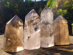 Polished Smokey Quartz Crystals x 4 From Madagascar - Toprock Gemstones and Minerals 